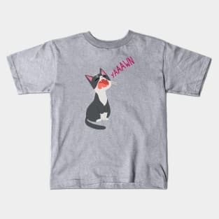 Yawning Cat Kids T-Shirt